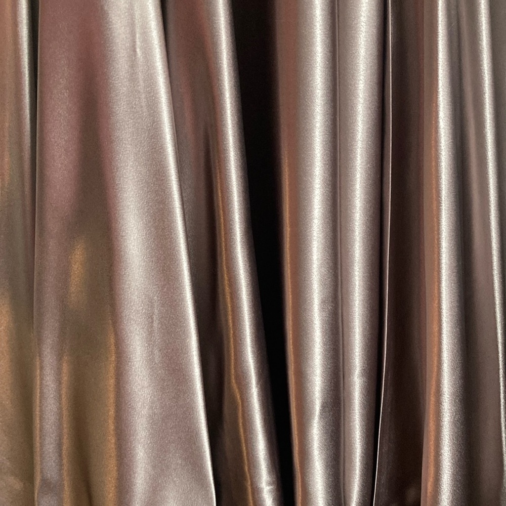 Mauve V-Neck Satin Aline Prom Dress with Slit and Pockets - Picture 7 of 7